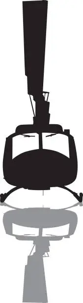 Vector illustration of Helicopter Silhouette With Shadow 4