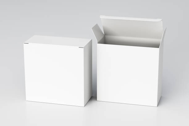 istock Blank wide square box with hinged flap lid 1204298759