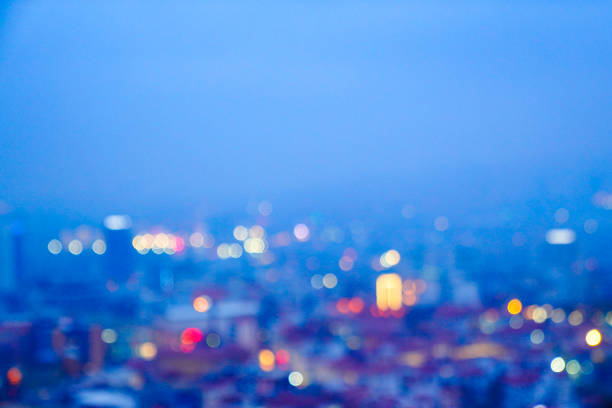 blurred view of ankara city. blurred city landscape and evening