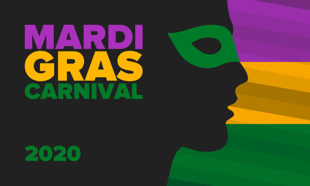 istock Mardi Gras Carnival in New Orleans. Fat Tuesday. Traditional holiday, celebration annual. Folk festival, costume masquerade, fun party. Carnival mask. Poster, card, banner and background. Vector illustration 1204302378