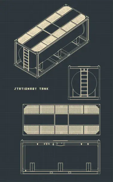 Vector illustration of Stationary tank