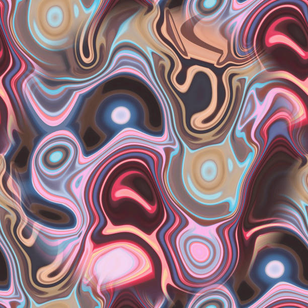istock Seamless pattern of bright stains of paint, bright colors. Psychedelic abstract background. 1204304304