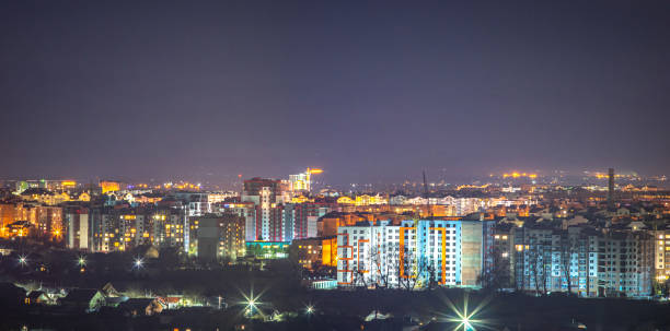 istock Panorama of the night city 1204306737