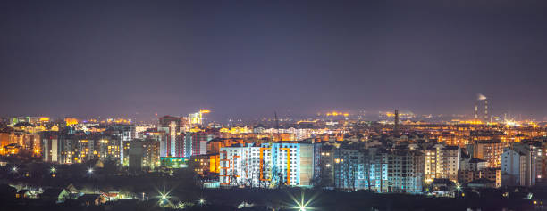istock Panorama of the night city 1204306747