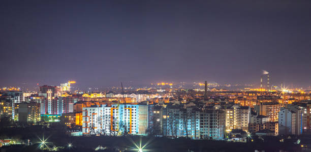 istock Panorama of the night city 1204307763