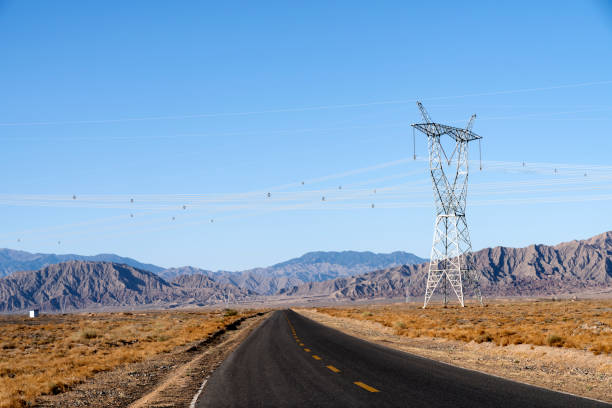 istock Pylons against the road and sky 1204315425