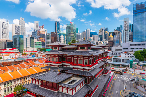 China town Singapore City at Buddha Tooth Relic Temple.