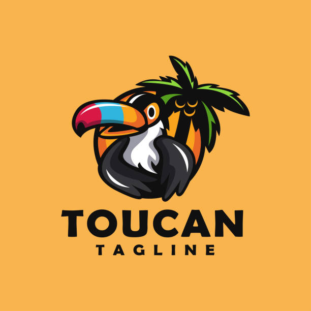 fun colorful cartoon toucan logo vector fun colorful cartoon toucan logo vector rainbow toucan stock illustrations