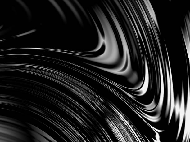 istock Black and white swirling molten metal silver gray background 1204342521