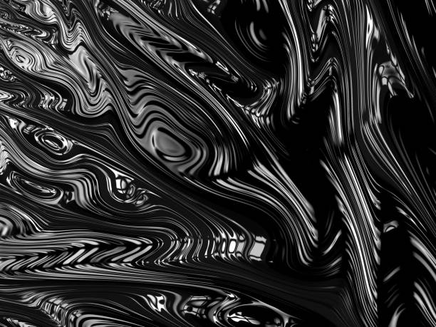 istock Black and white swirling molten metal silver gray background 1204342601