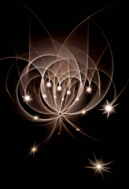 istock abstract, fractal, computer-generated image of multicolored arches and curves on a dark background 1204347054