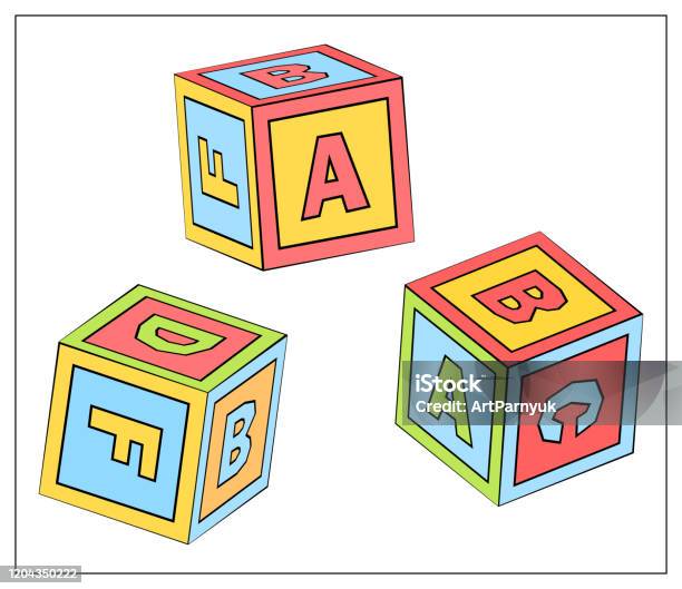 Abc Cube Stack Vector Abc Cube Education Game Blocks Toys Vector Single High Quality Symbol ...