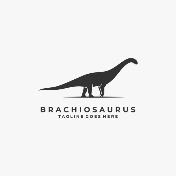 ilustrações, clipart, desenhos animados e ícones de ilustração vetorial brontosaurus pose silhouette style. - fossil fuel