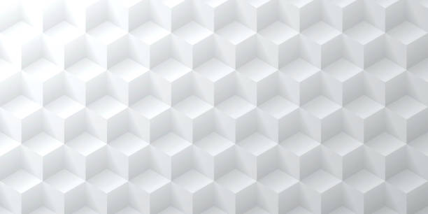 abstrakcyjne jasne białe tło - geometryczna tekstura - block stack stacking cube stock illustrations