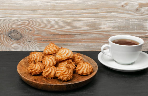 istock Natural baked coconut cookies or cocoanut macaroons with coco chips 1204357680