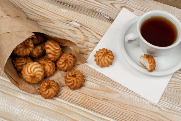 istock Natural baked coconut cookies or cocoanut macaroons with coco chips 1204357689