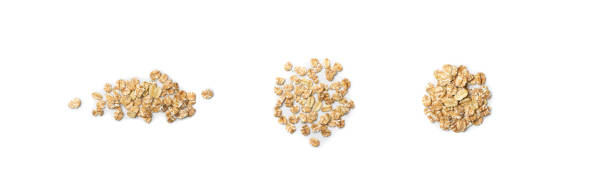 istock Dry Raw Oat Flakes or Oatmeal Isolated on White Background 1204359262