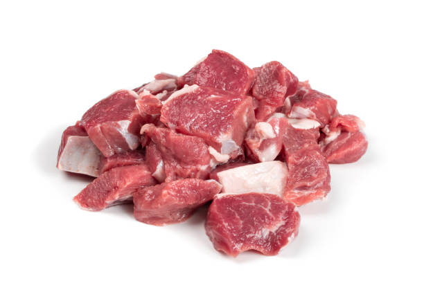istock Raw Chopped Lamb Tenderloin Fillet, Diced Mutton Meat 1204359279
