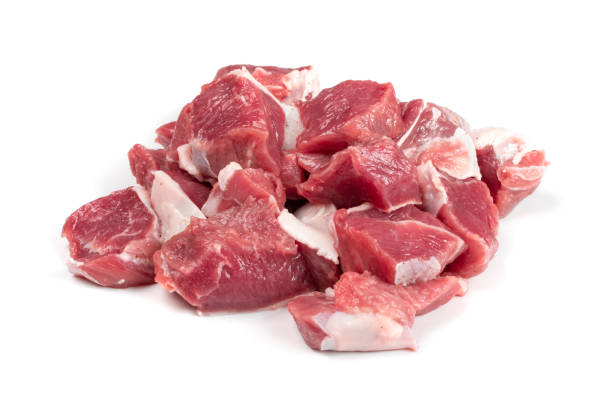istock Raw Chopped Lamb Tenderloin Fillet, Diced Mutton Meat 1204359282