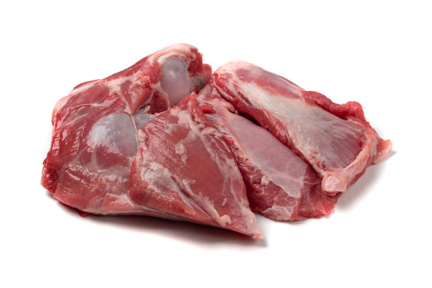 Fresh raw beef steak isolated on white background