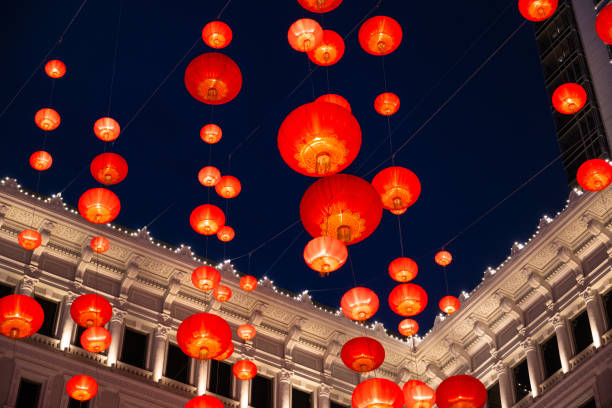 Red Lanterns Chinese lanterns, Red lanterns chinese lantern lily photos stock pictures, royalty-free photos & images