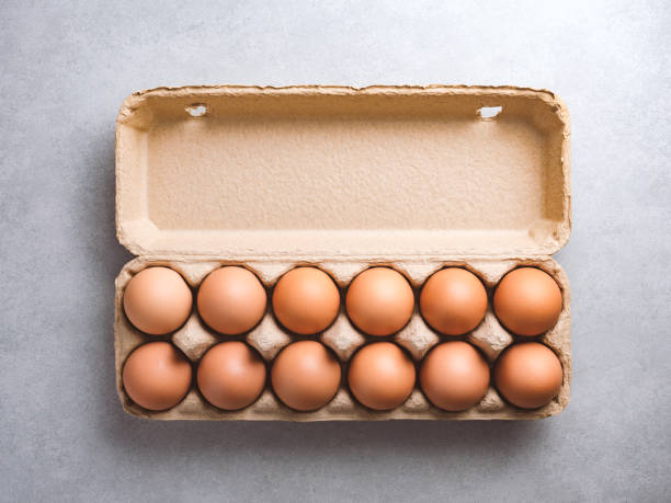 istock Organic chicken eggs food ingredients concept 1204360389
