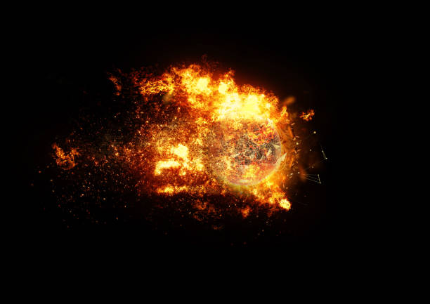istock Abstract fireball wandering in space 1204360613