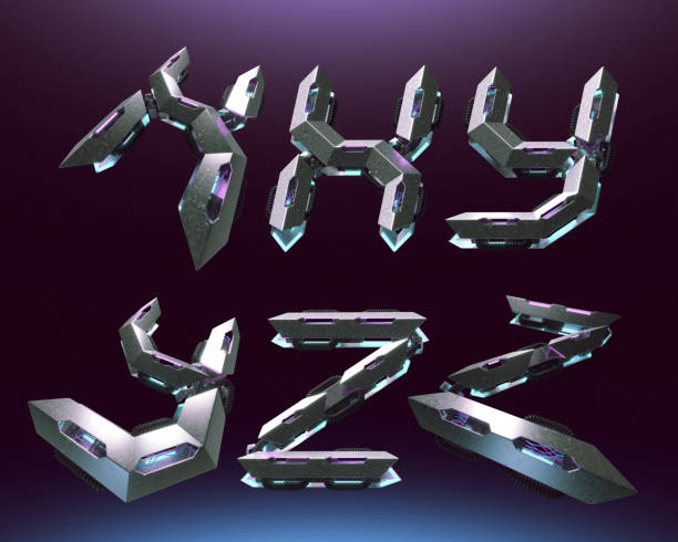 istock 3d rendering font set in futuristic cyber style 1204363387