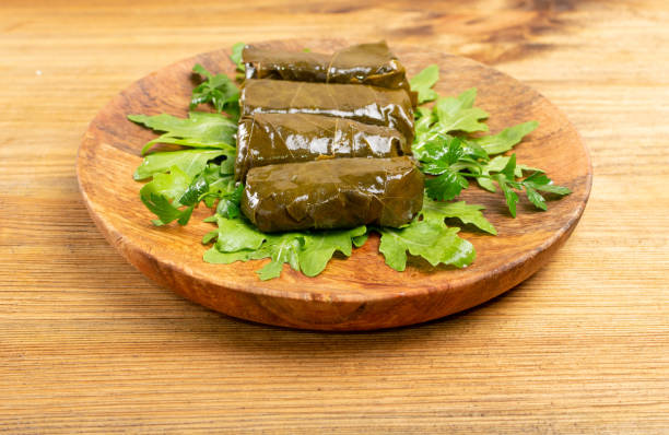 istock Traditional Turkish Dolma, Sarma or Dolmades Closeup 1204366552