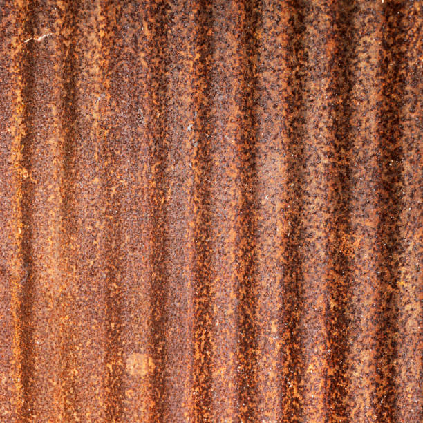 istock Rusty metal sheet closeup shot 1204368913