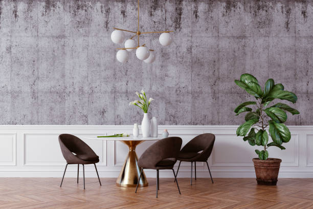 istock 3d render of beautiful interior with table and chairs 1204370012