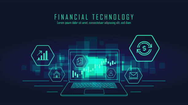 Fin-tech and block chain technology graphic Fin-tech and block chain technology graphic concept. Vector illustration. fintech stock illustrations