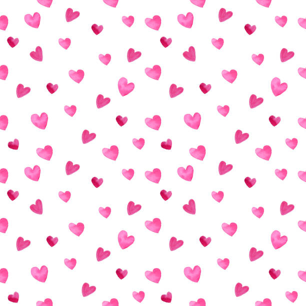 istock valentine pink heart shape watercolor in seamless pattern on white background with clipping path 1204375112