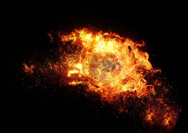 istock Abstract flames illuminating the dark 1204376488