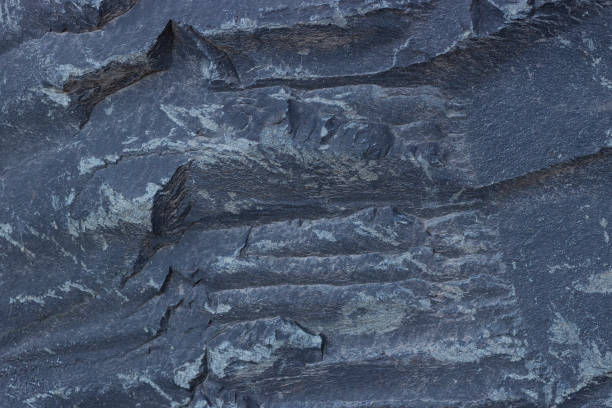 istock Dark grey black slate stone background or texture 1204379390