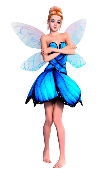 istock 3D illustration fantasy fairy on white 1204381415
