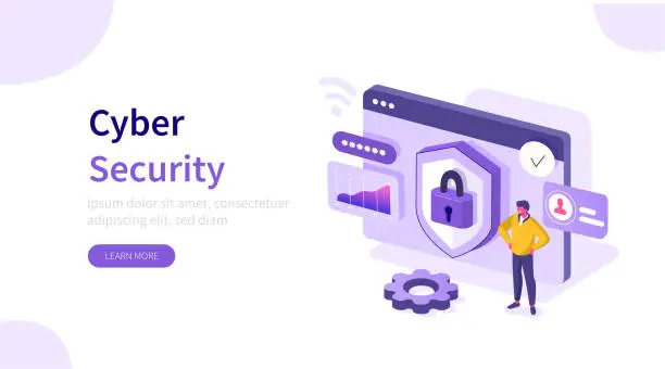 Vector illustration of cyber security