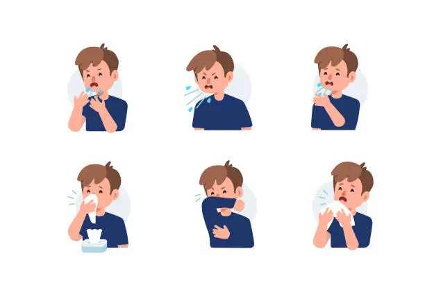 Vector illustration of sneeze