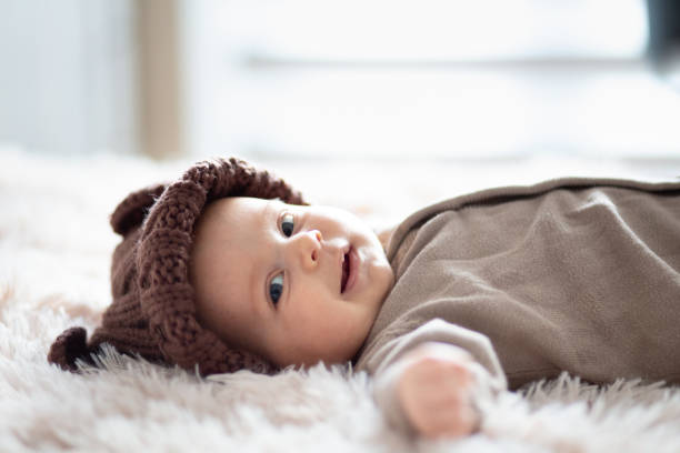 Baby boy with teddybear hat