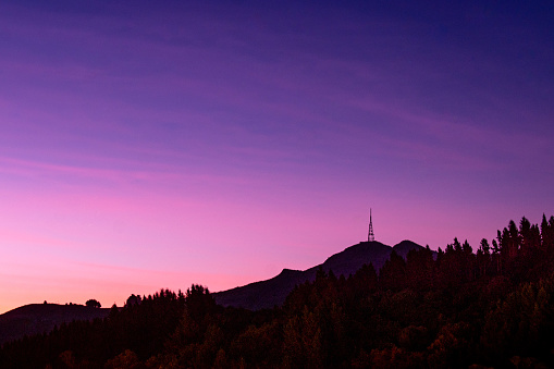 Mount Cargill, Dunedin at blue hour sunset