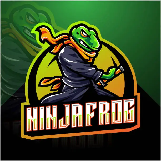 Vector illustration of Ninja frog esport mascot logo