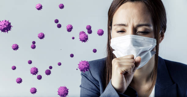 Viral infection concept. Floating virus.