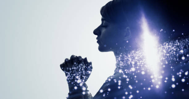 istock Silhouette of meditating woman. Mindfulness concept. 1204387524