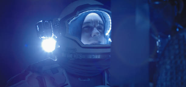 istock Astronaut checking equipment on Moon 1204388777