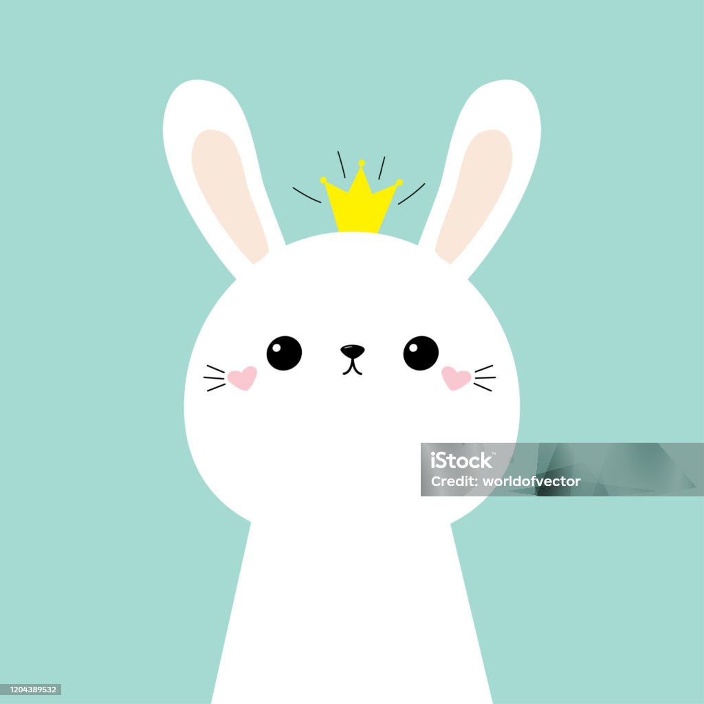 Biểu Tượng Đầu Thỏ Dễ Thương Trẻ Em In Cho Áp Phích Áo Thun Động ...