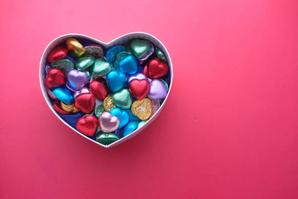 Colorful Hearts clustered together