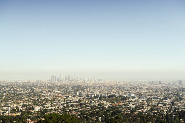 istock Panoramic view of LA downtown and suburbs from the beautiful Griffith Observatory in Los Angeles 1204391773