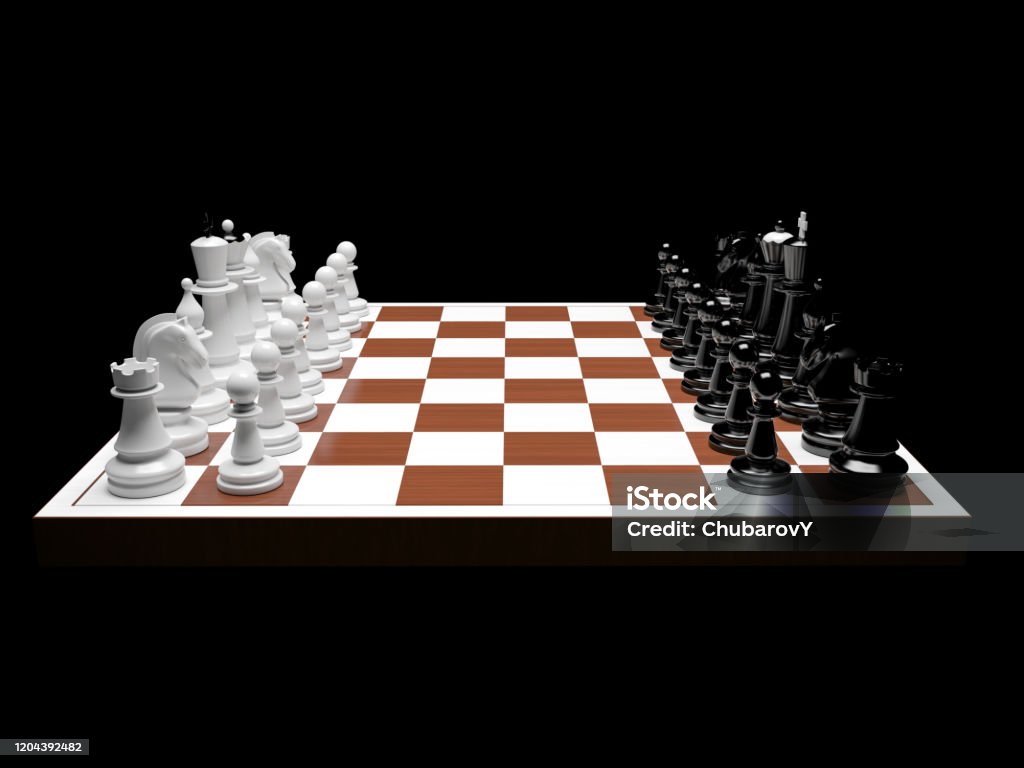 chess board wallpaper, surreal, 3d rendering Stock Illustration
