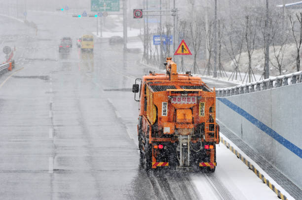 istock Snow removal work vehicle in Korea 1204398070