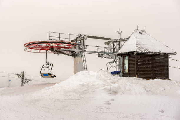 istock Ski lift on ski resort in winter 1204399597